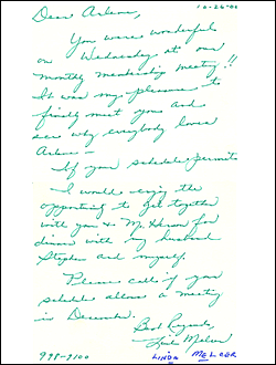Letter from Linda Melcer.